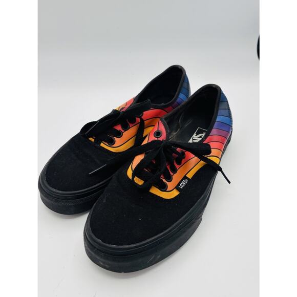 Vans off the Wall Rainbow Black with bright Stripes Casual Shoes‎ skate 6.5 Men main image 3